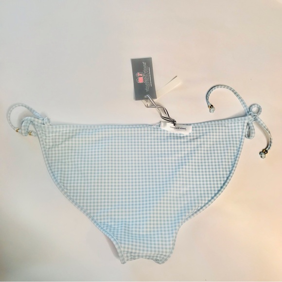 NWT Vineyard Vines Pastel Blue Multi Patchwork Gingham Reverse Bikini Bottoms XL - Picture 5 of 13